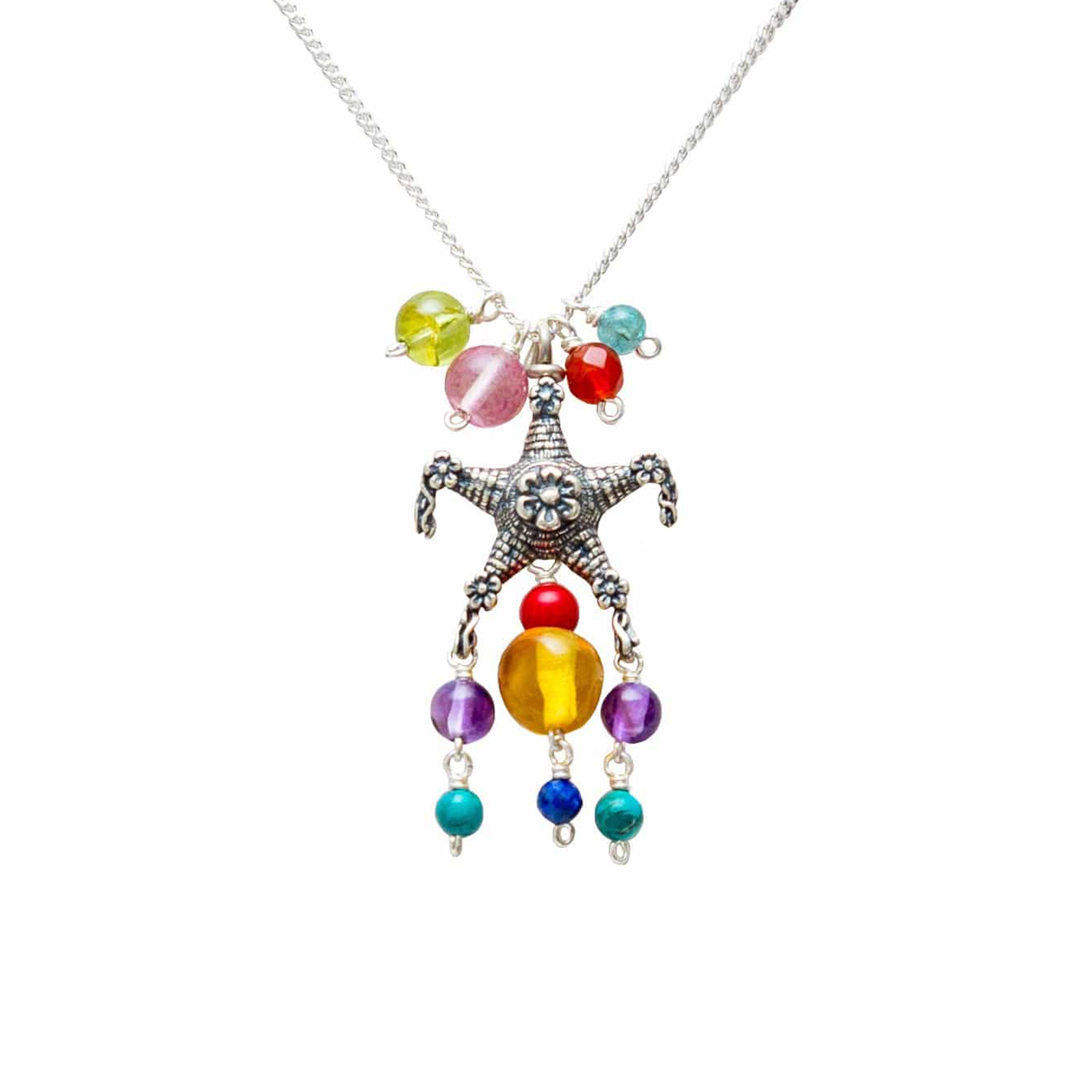 Dije Piñata Ámbar, joya de plata .925, con gemas de colores – Gabriela Sánchez