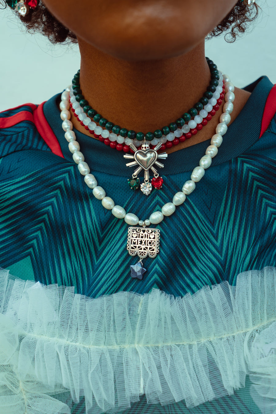 Collar Estrella de Mi México, joya de plata .925, con perla y labradorita – Gabriela Sánchez (vista 3)