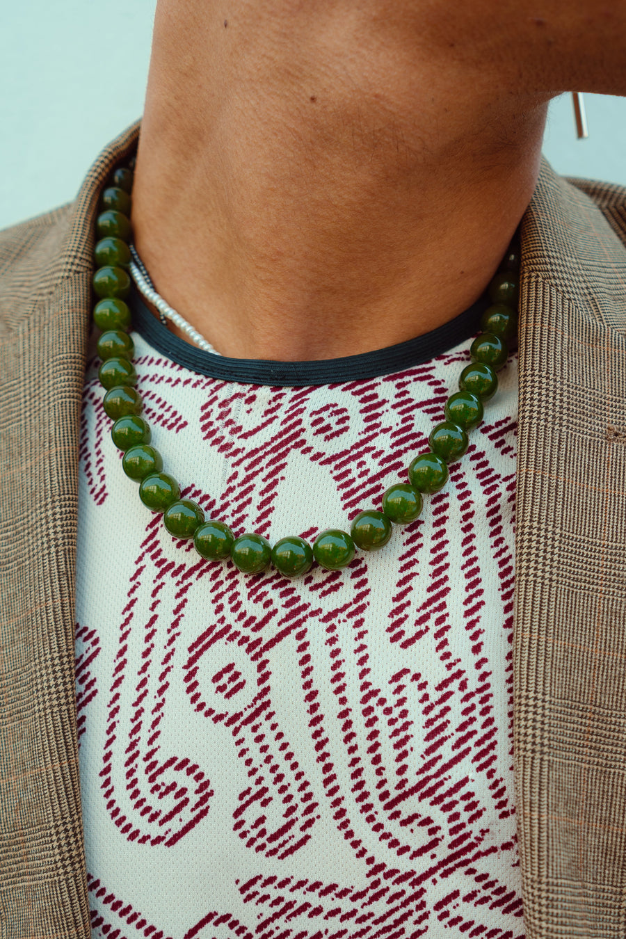 Collar Verde Bandera, joya de plata .925, con jade – Gabriela Sánchez (vista 5)