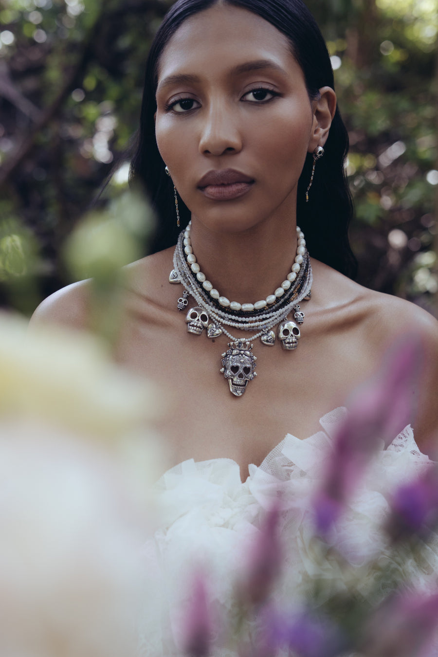 Collar Luz Ancestral, joya de plata .925, con perla y turmalina – Gabriela Sánchez (vista 2)
