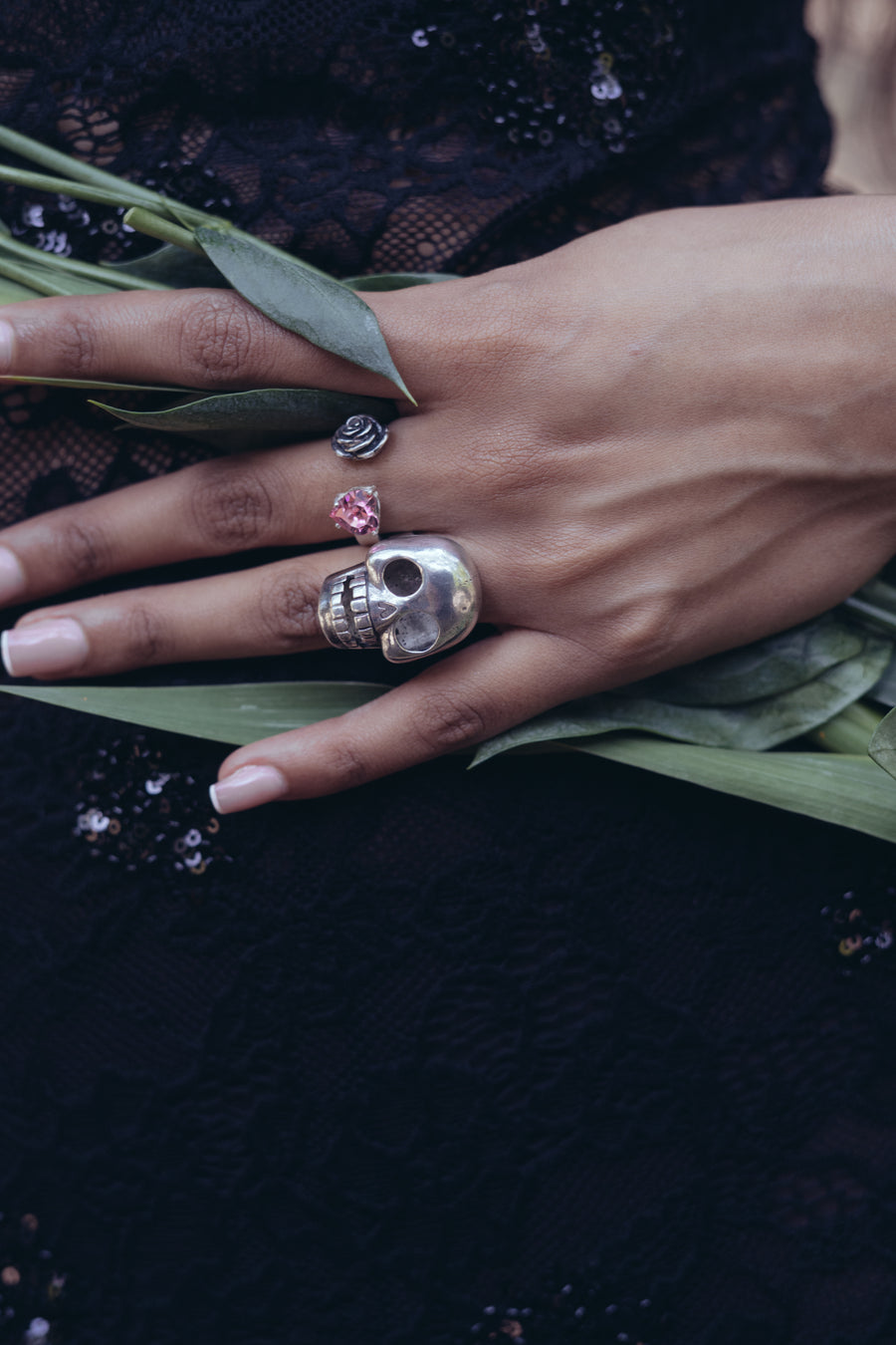 Anillo Rosa Pastel, joya de plata .925, con cristal Swarovski – Gabriela Sánchez (vista 3)