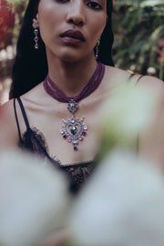 Choker Corazón de Azúcar, joya de plata .925, con rubí y cristal Swarovski – Gabriela Sánchez (vista 5)