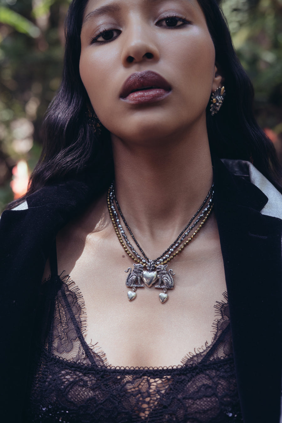 Collar Amores Salvajes, joya de plata .925, con hematita – Gabriela Sánchez