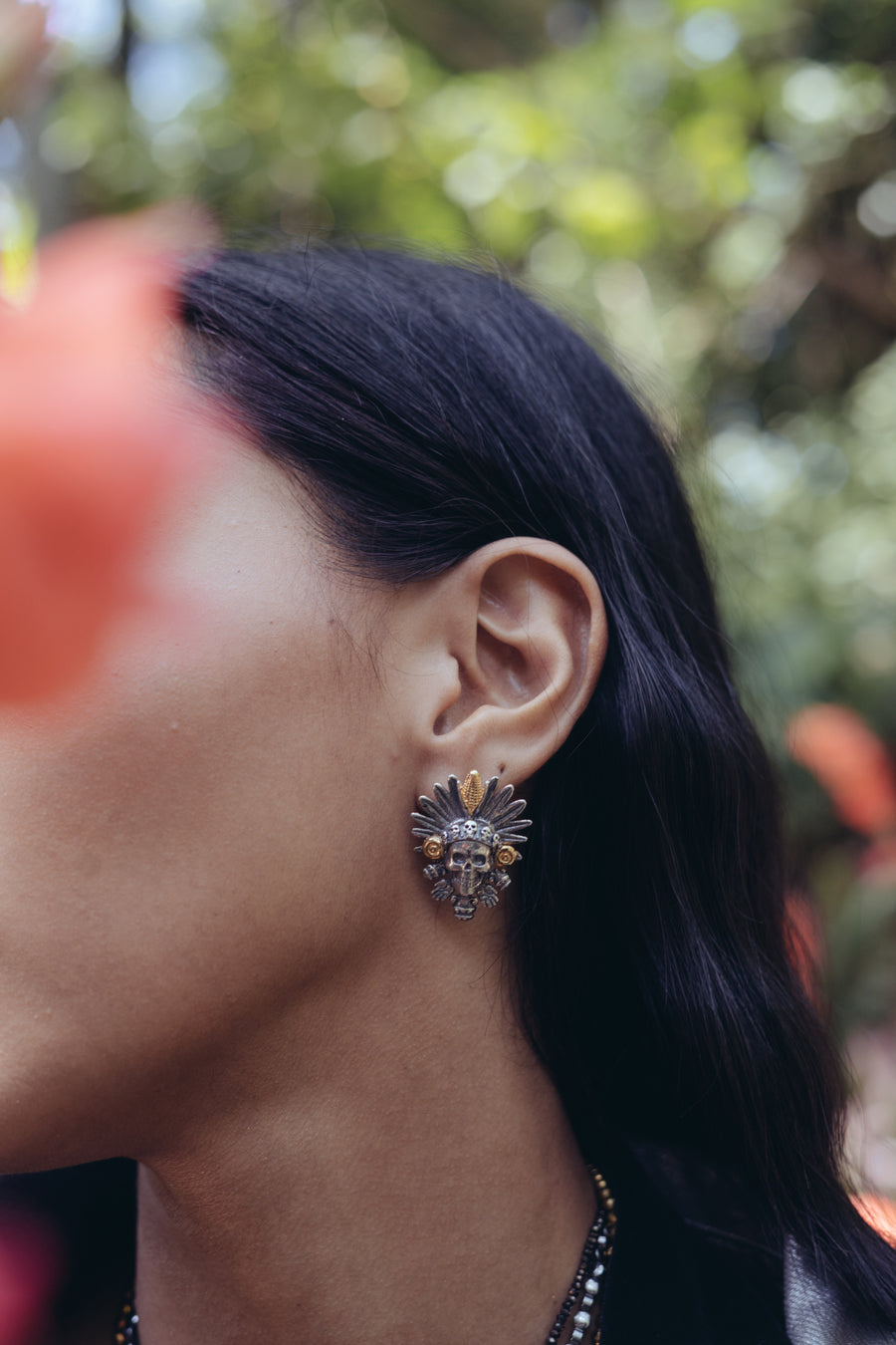 Aretes Tlaltecuhtli, joya de plata .925 – Gabriela Sánchez (vista 2)