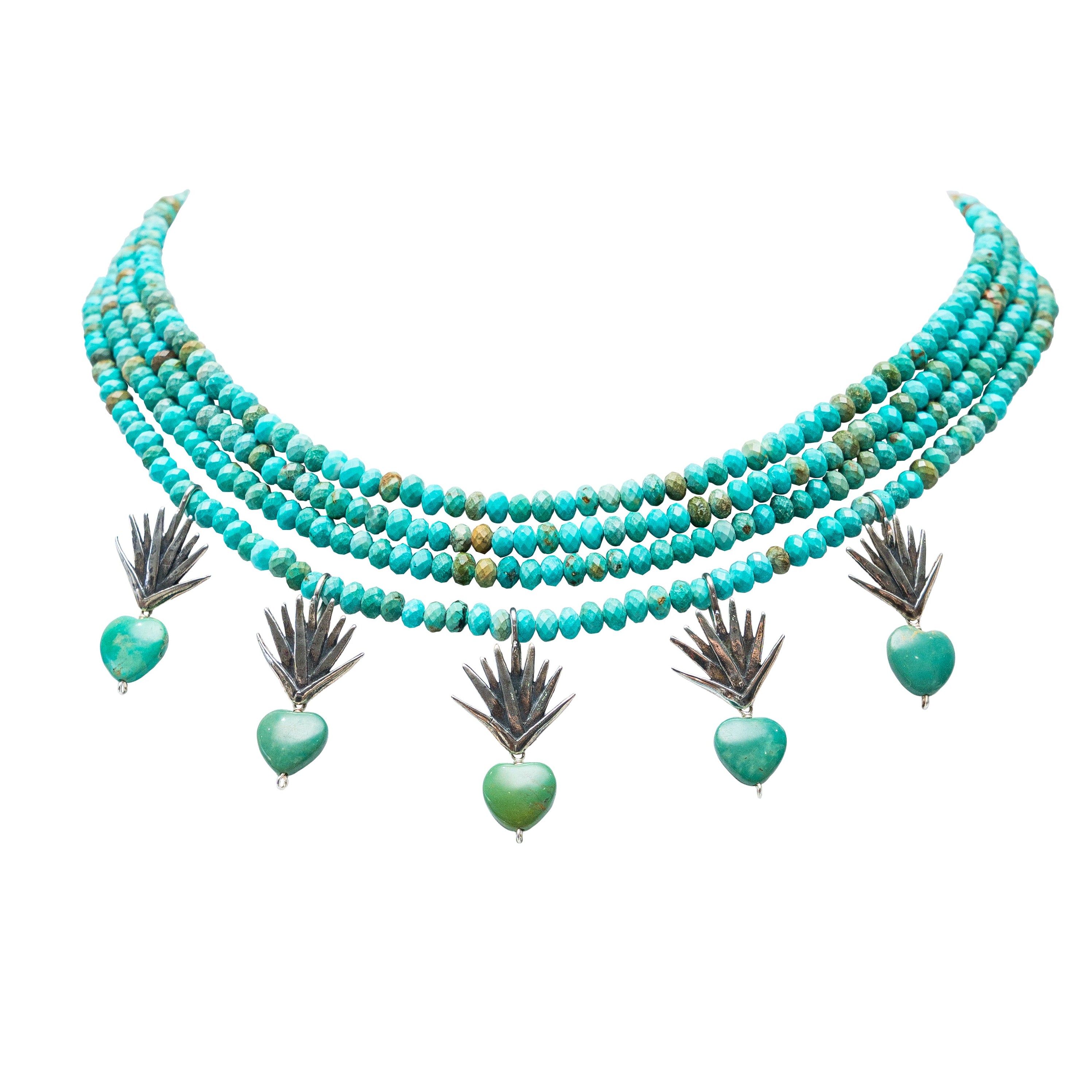 Collar Agave de la Suerte, joya de plata .925, con turquesa – Gabriela Sánchez