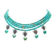 Collar Agave de la Suerte, joya de plata .925, con turquesa – Gabriela Sánchez