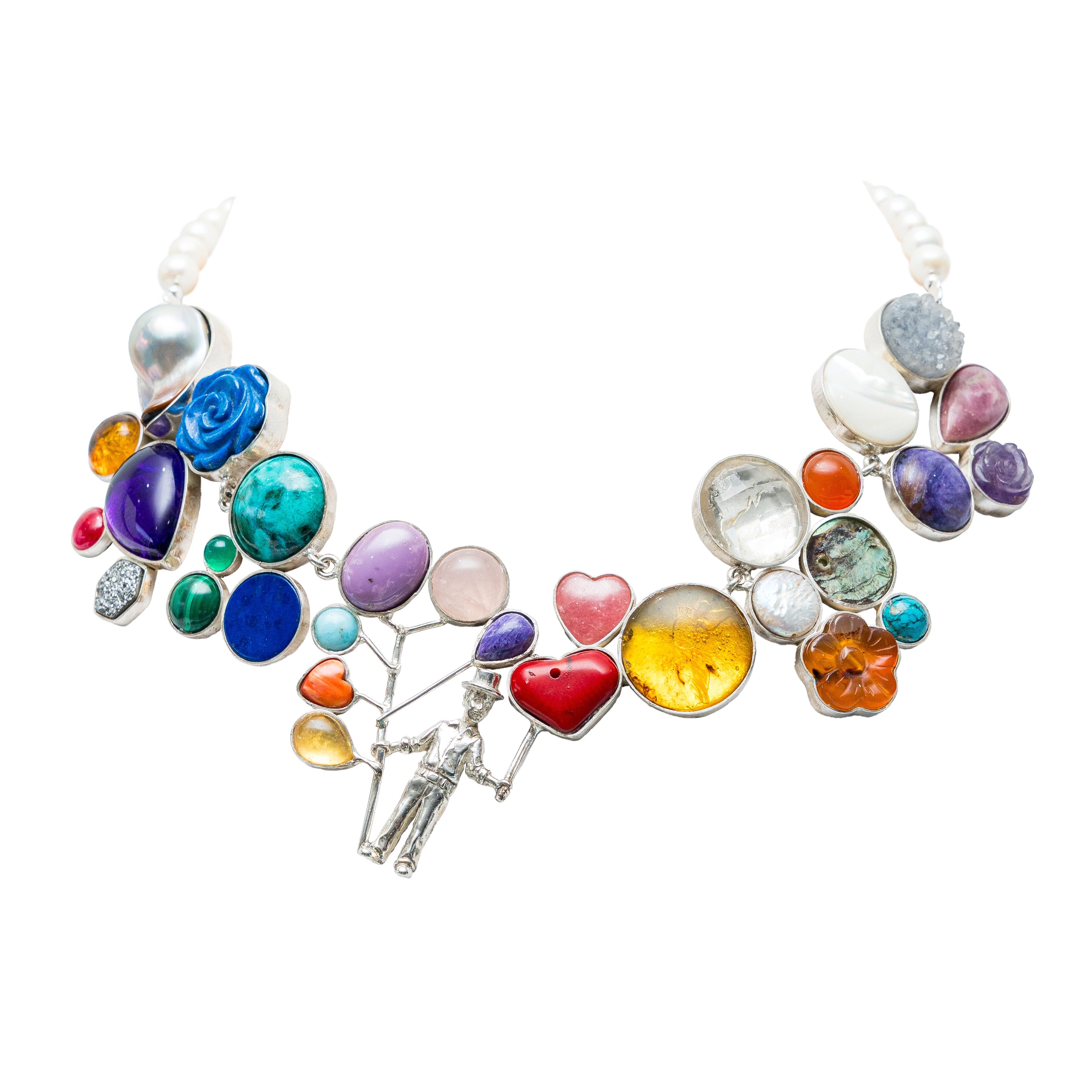 Collar Cielo de Domingo, joya de plata .925, con citrina y gemas de colores – Gabriela Sánchez (vista 2)