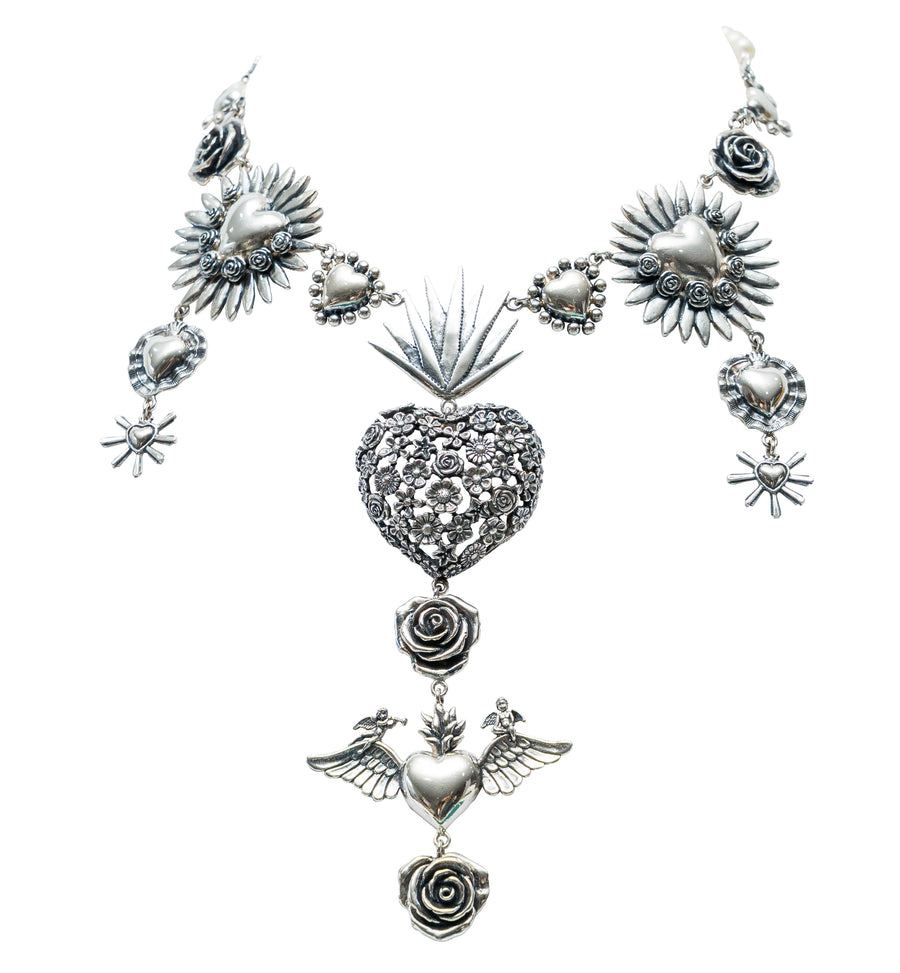 Collar Fervor Mexicano, joya de plata .925, con perla – Gabriela Sánchez (vista 2)