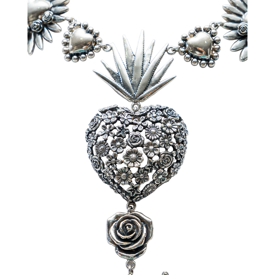 Collar Fervor Mexicano, joya de plata .925, con perla – Gabriela Sánchez (vista 5)