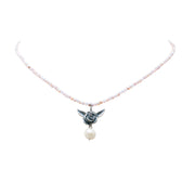 Collar Flor Rosita, joya de plata .925, con concha y perla – Gabriela Sánchez
