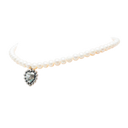 Collar Corazón Puntos Perlitas, joya de plata .925, con perla – Gabriela Sánchez (vista 4)