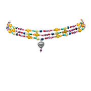 Choker Frutita Cristalizada, joya de plata .925, con jade y concha – Gabriela Sánchez