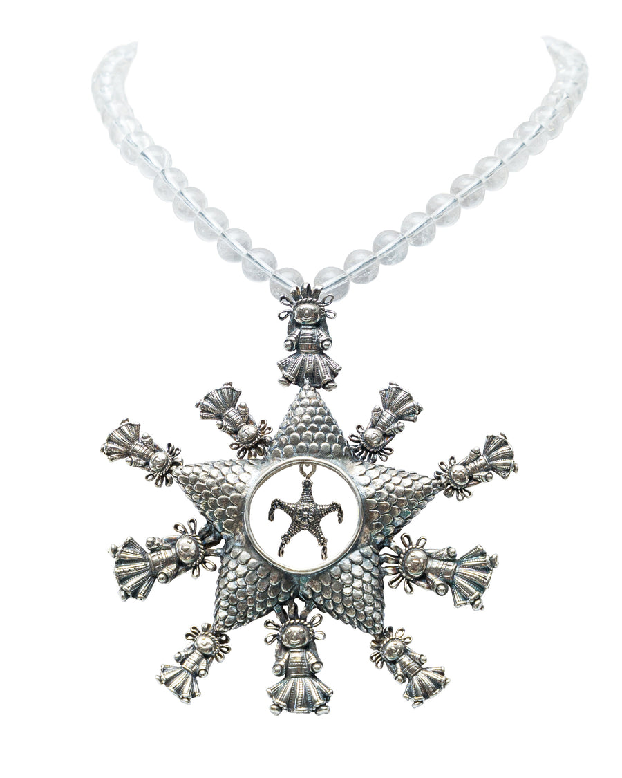 Collar Piñata Lele, joya de plata .925, con cuarzo – Gabriela Sánchez (vista 2)