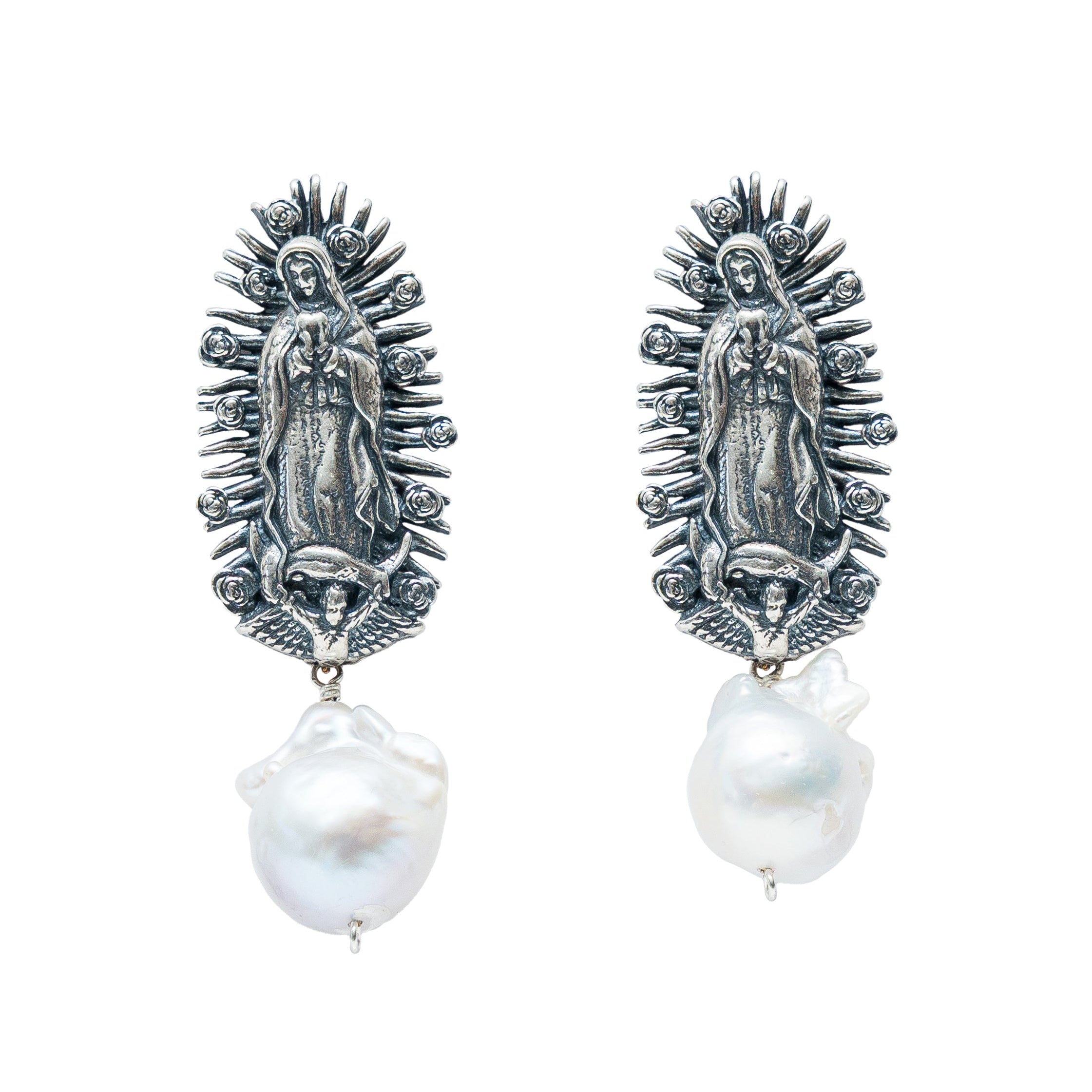 Aretes Bendición Aperlada, joya de plata .925 – Gabriela Sánchez