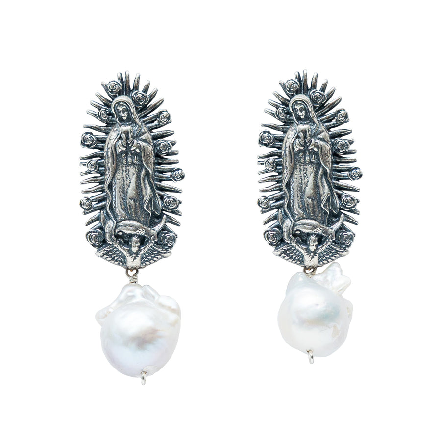 Aretes Bendición Aperlada, joya de plata .925 – Gabriela Sánchez