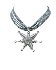 Collar Mucha Fiesta, joya de plata .925, con hematita – Gabriela Sánchez (vista 3)