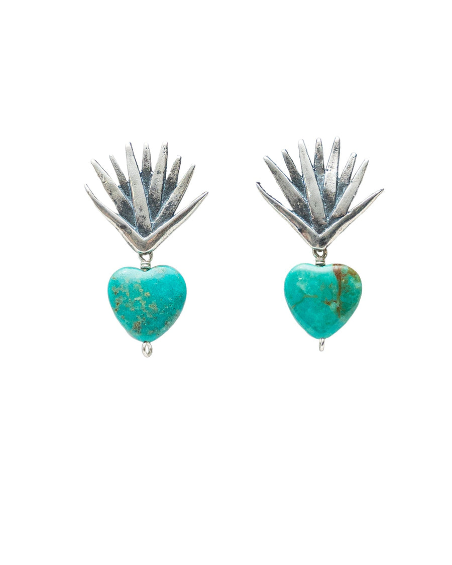 Aretes Agave de la Suerte, joya de plata .925, con turquesa – Gabriela Sánchez