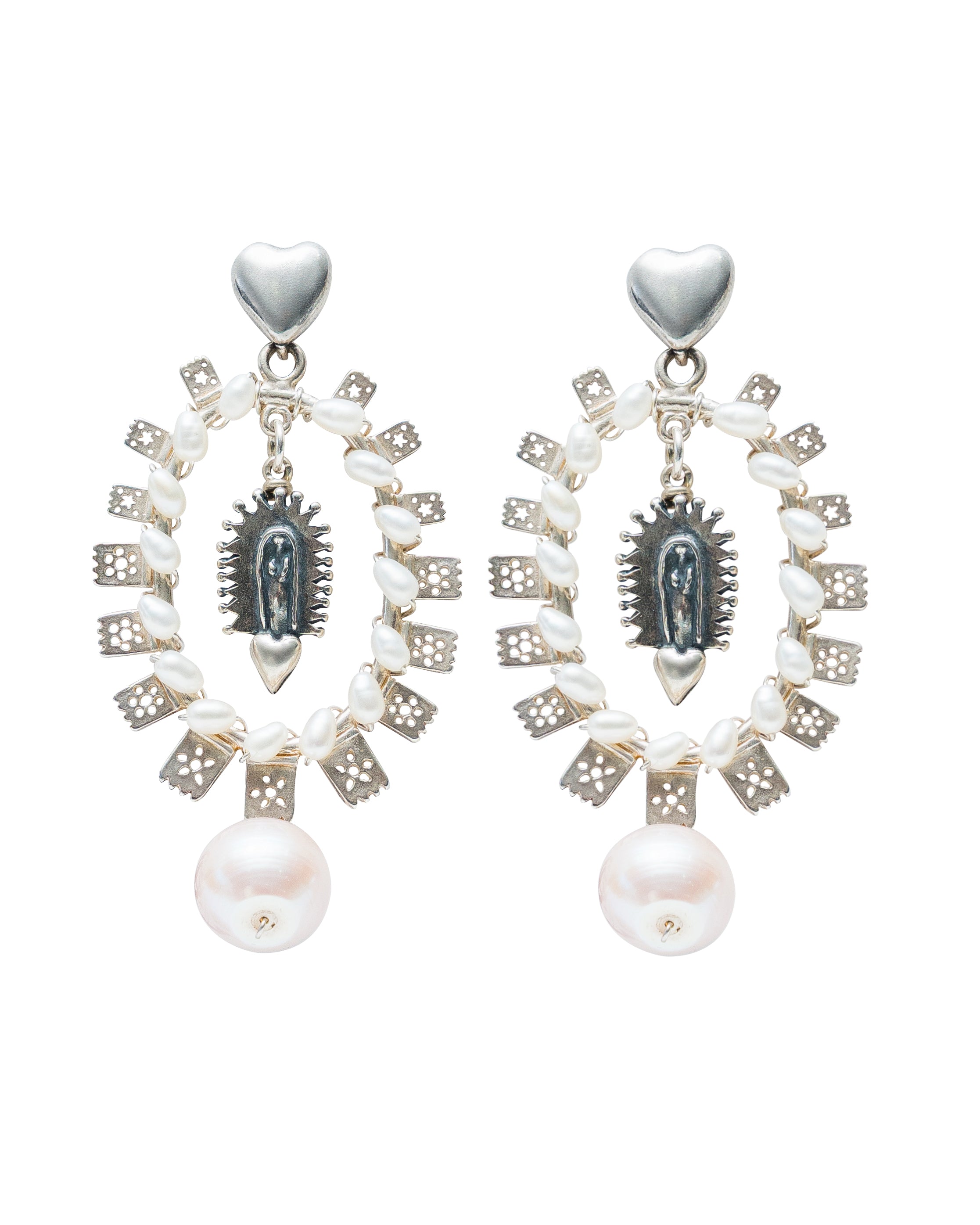 Aretes Fiesta de Gracia, joya de plata .925, con perla – Gabriela Sánchez