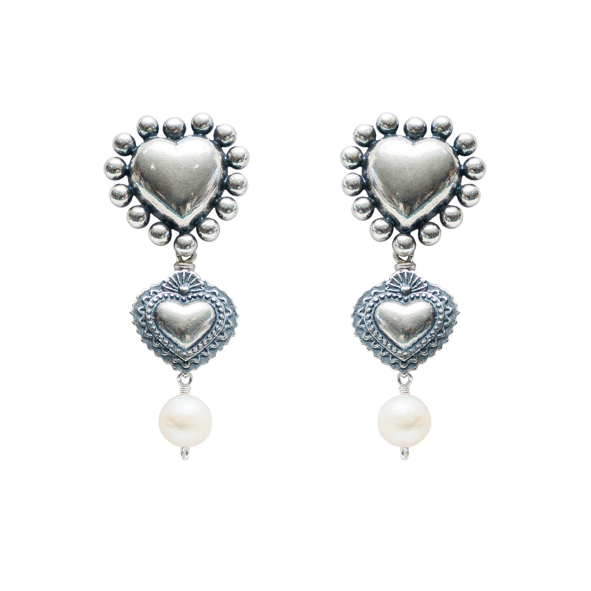 Aretes Llena de Amor con Perla, joya de plata .925 – Gabriela Sánchez