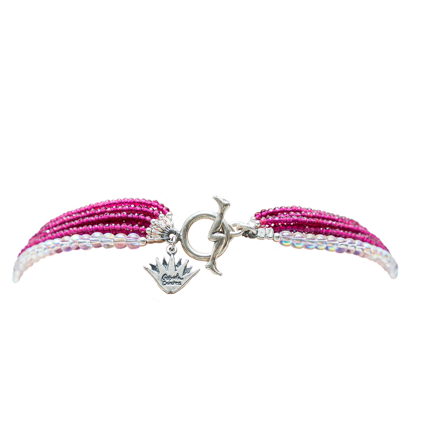 Choker Pasión Sagrada, joya de plata .925, con rubí y cuarzo tornasol – Gabriela Sánchez (vista 5)