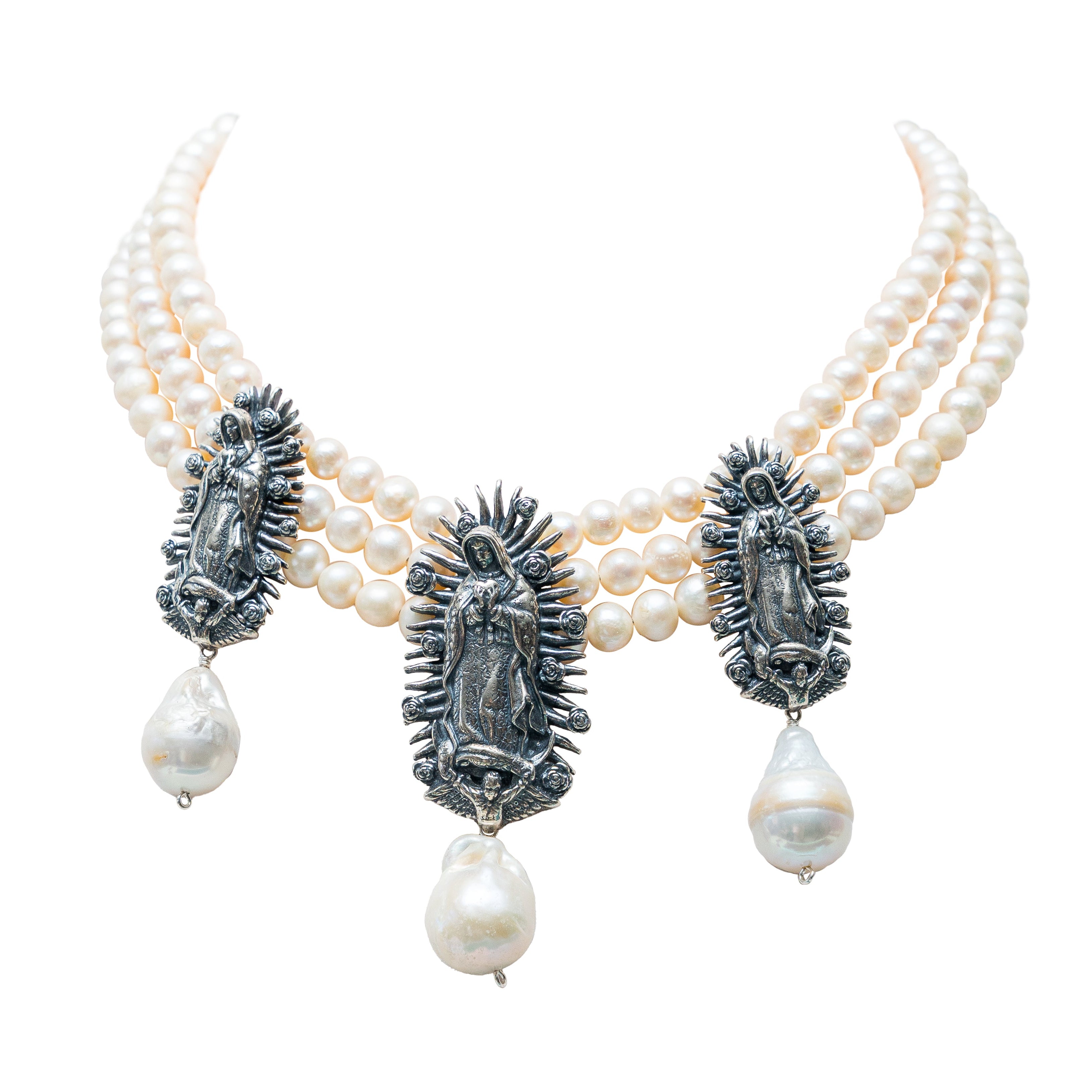 Collar Lupita, joya de plata .925, con perla – Gabriela Sánchez