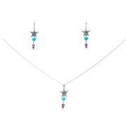 Set Pequeña Piñata Pastel, joya de plata .925, con turquesa y amatista – Gabriela Sánchez