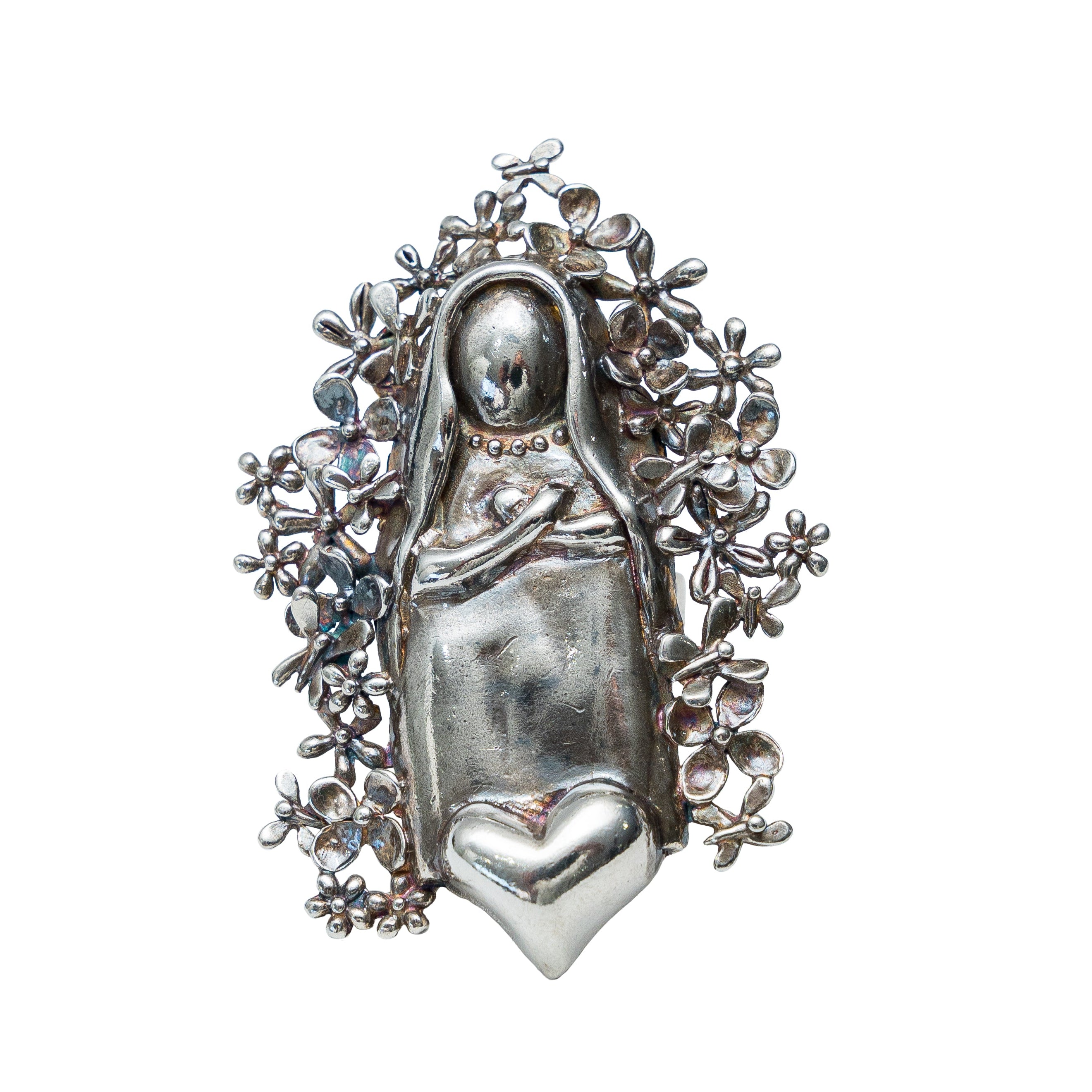 Anillo Virgen con Flores, joya de plata .925 – Gabriela Sánchez