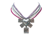 Collar Fiesta del Corazón, joya de plata .925, con rubí y gemas de colores – Gabriela Sánchez (vista 2)