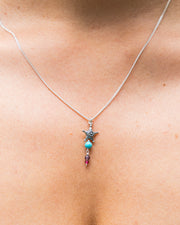 Set Pequeña Piñata Pastel, joya de plata .925, con turquesa y amatista – Gabriela Sánchez (vista 3)