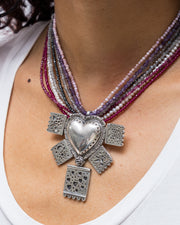 Collar Fiesta del Corazón, joya de plata .925, con rubí y gemas de colores – Gabriela Sánchez (vista 3)