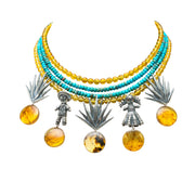 Collar Herencia, joya de plata .925, con ámbar y turquesa – Gabriela Sánchez (vista 2)