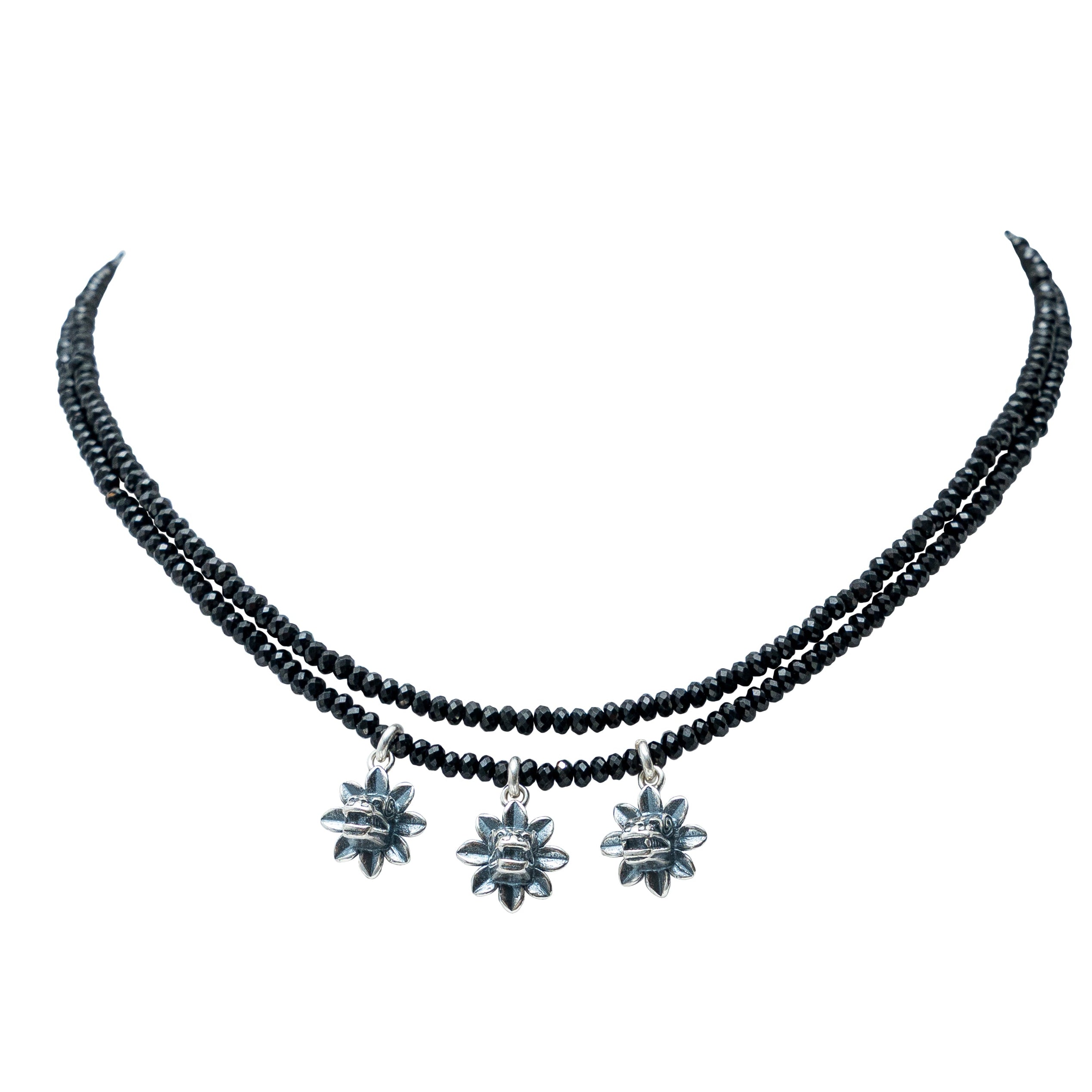 Collar Trío Emplumado, joya de plata .925, con espinela – Gabriela Sánchez