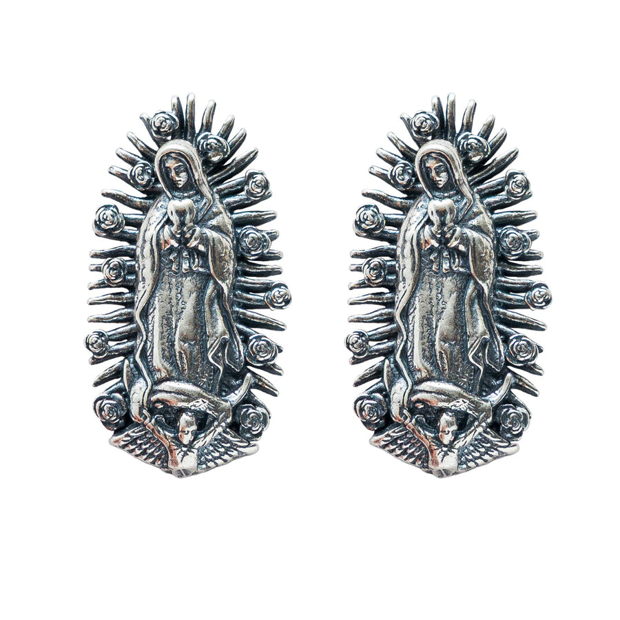 Aretes Virgen de Guadalupe Mediana, joya de plata .925 – Gabriela Sánchez