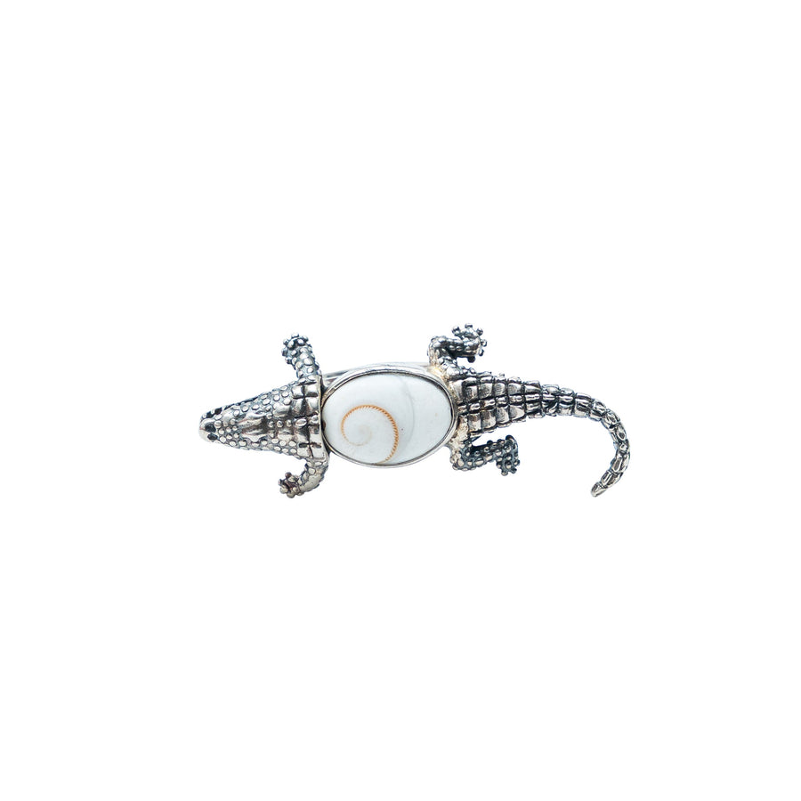 Anillo Cocodrilo Caracol, joya de plata .925 – Gabriela Sánchez