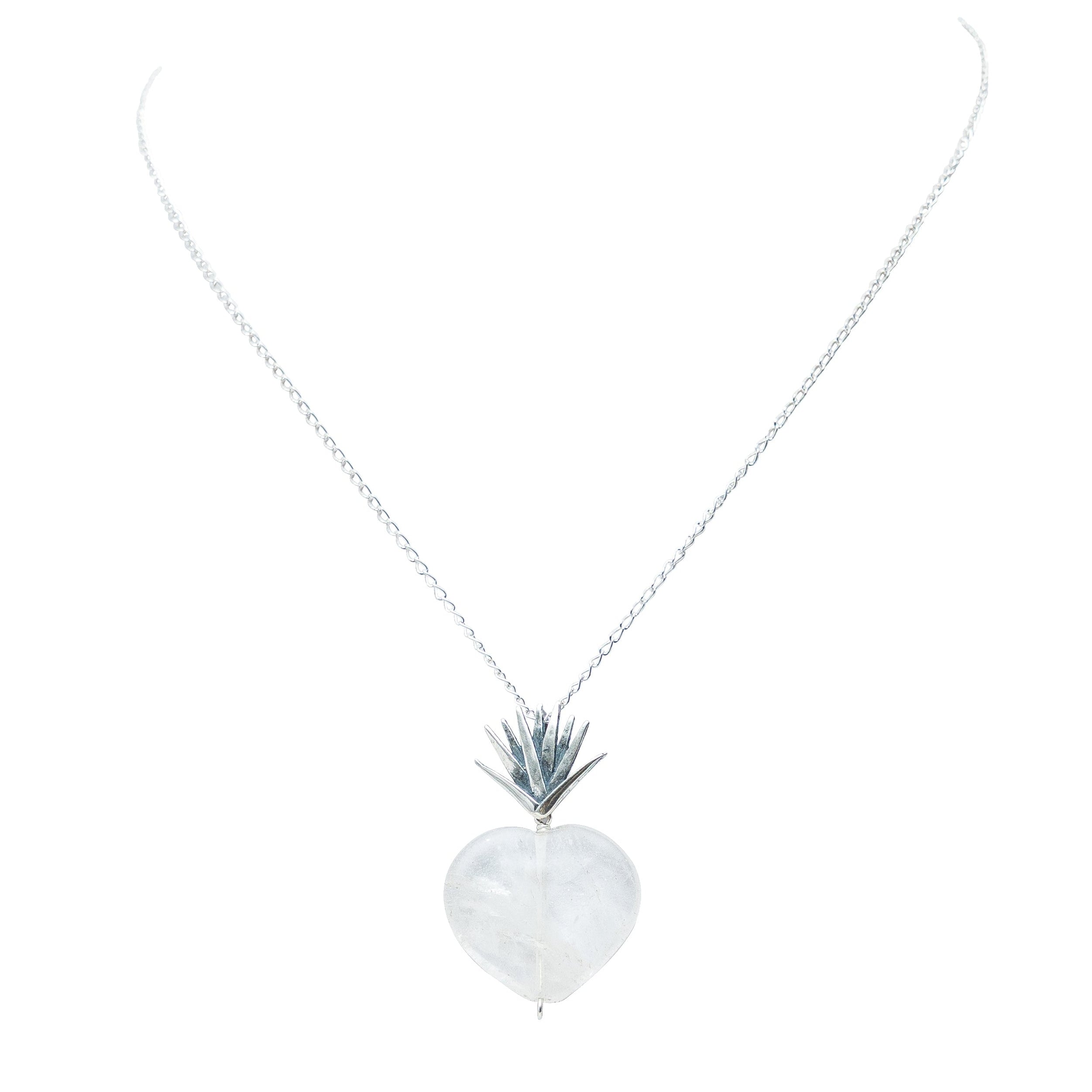 Dije Agave Cristalino, joya de plata .925, con cuarzo – Gabriela Sánchez