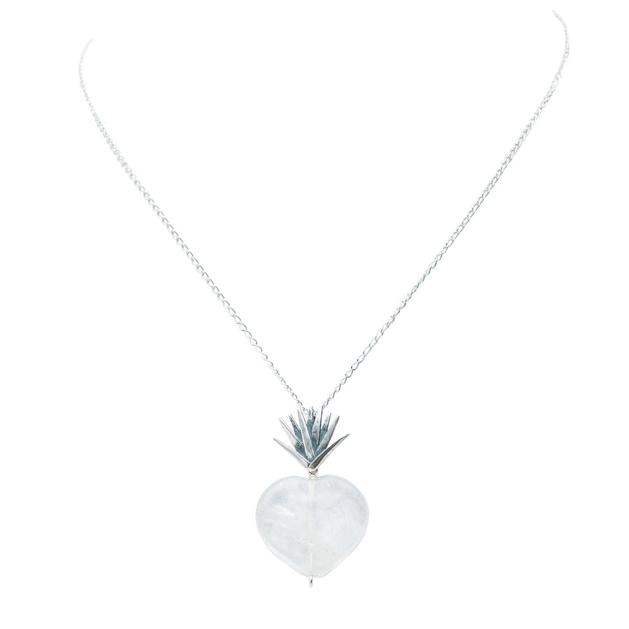 Dije Agave Cristalino, joya de plata .925, con cuarzo – Gabriela Sánchez