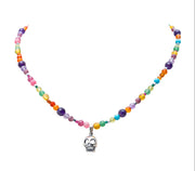 Collar Canto de Azúcar y Flor, joya de plata .925, con dioptasa y amatista – Gabriela Sánchez