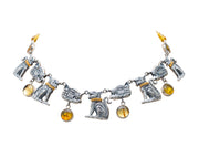 Gargantilla Guerrero Jaguar Dorado, joya de plata .925, con ámbar – Gabriela Sánchez (vista 2)