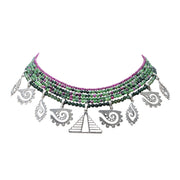 Collar Memoria de La Tierra, joya de plata .925, con rubí y turmalina – Gabriela Sánchez