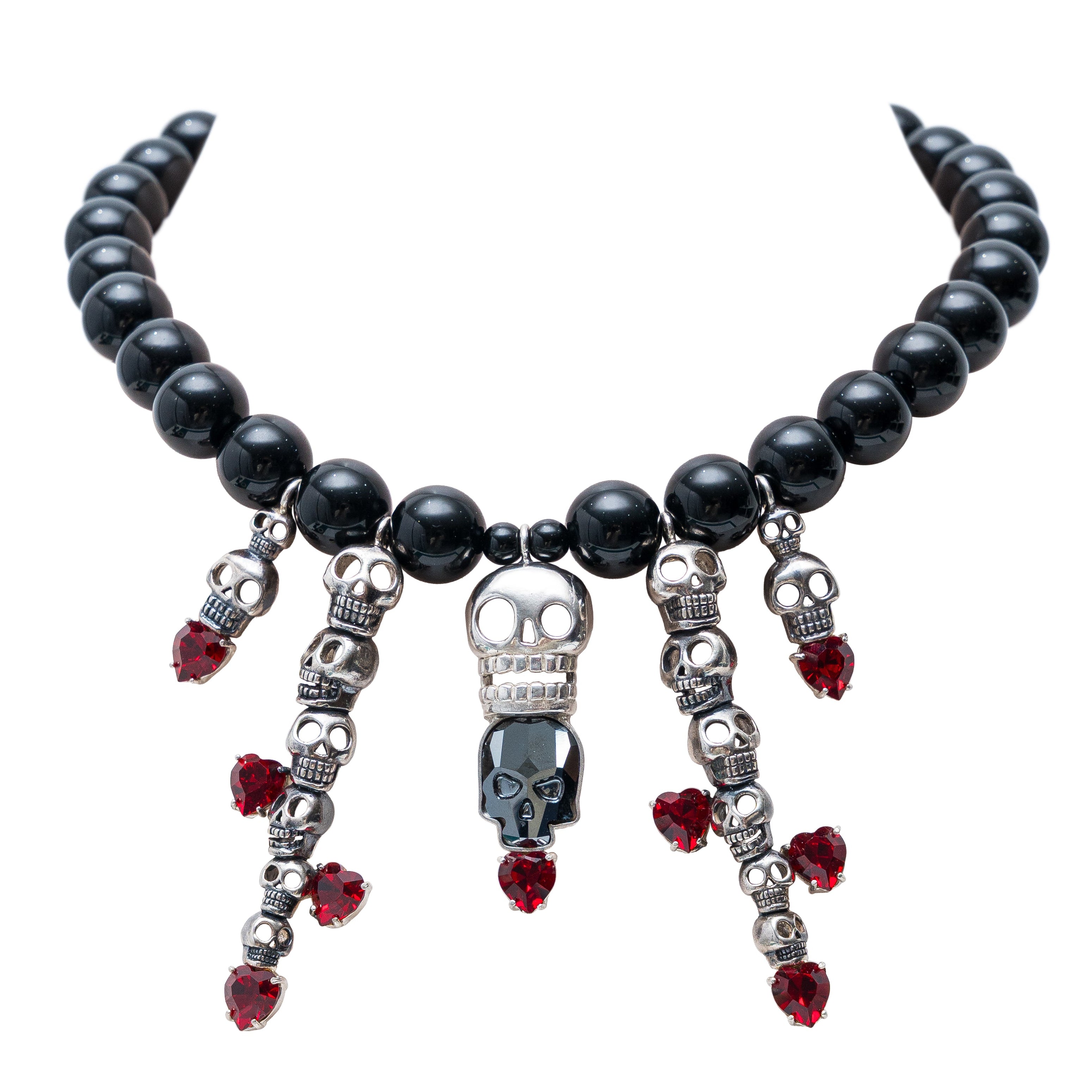 Collar Encuentro, joya de plata .925, con ónix y cristal Swarovski – Gabriela Sánchez (vista 2)