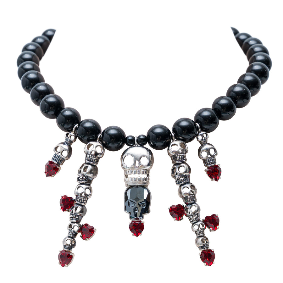 Collar Encuentro, joya de plata .925, con ónix y cristal Swarovski – Gabriela Sánchez (vista 2)