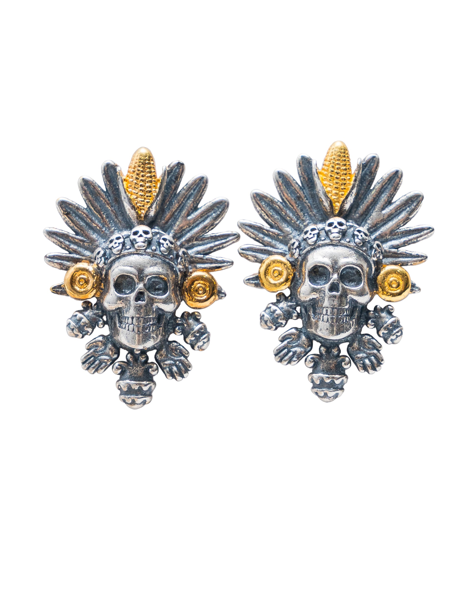 Aretes Tlaltecuhtli, joya de plata .925 – Gabriela Sánchez