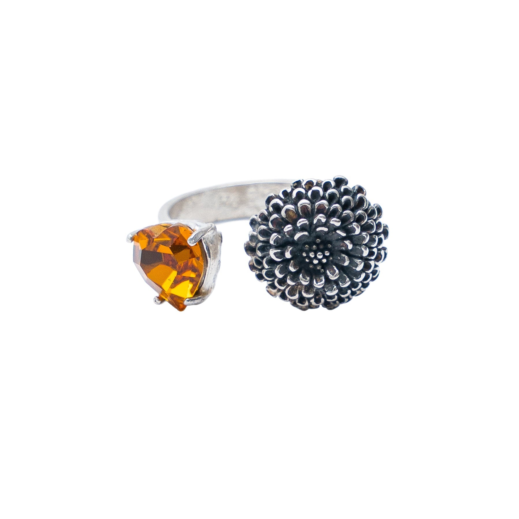 Anillo Olor a Cempasúchil, joya de plata .925, con cristal Swarovski – Gabriela Sánchez (vista 2)