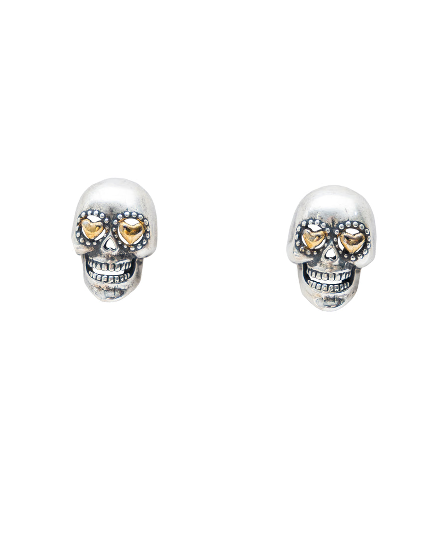 Aretes Calaverita de Azúcar con Corazón, joya de plata .925 – Gabriela Sánchez