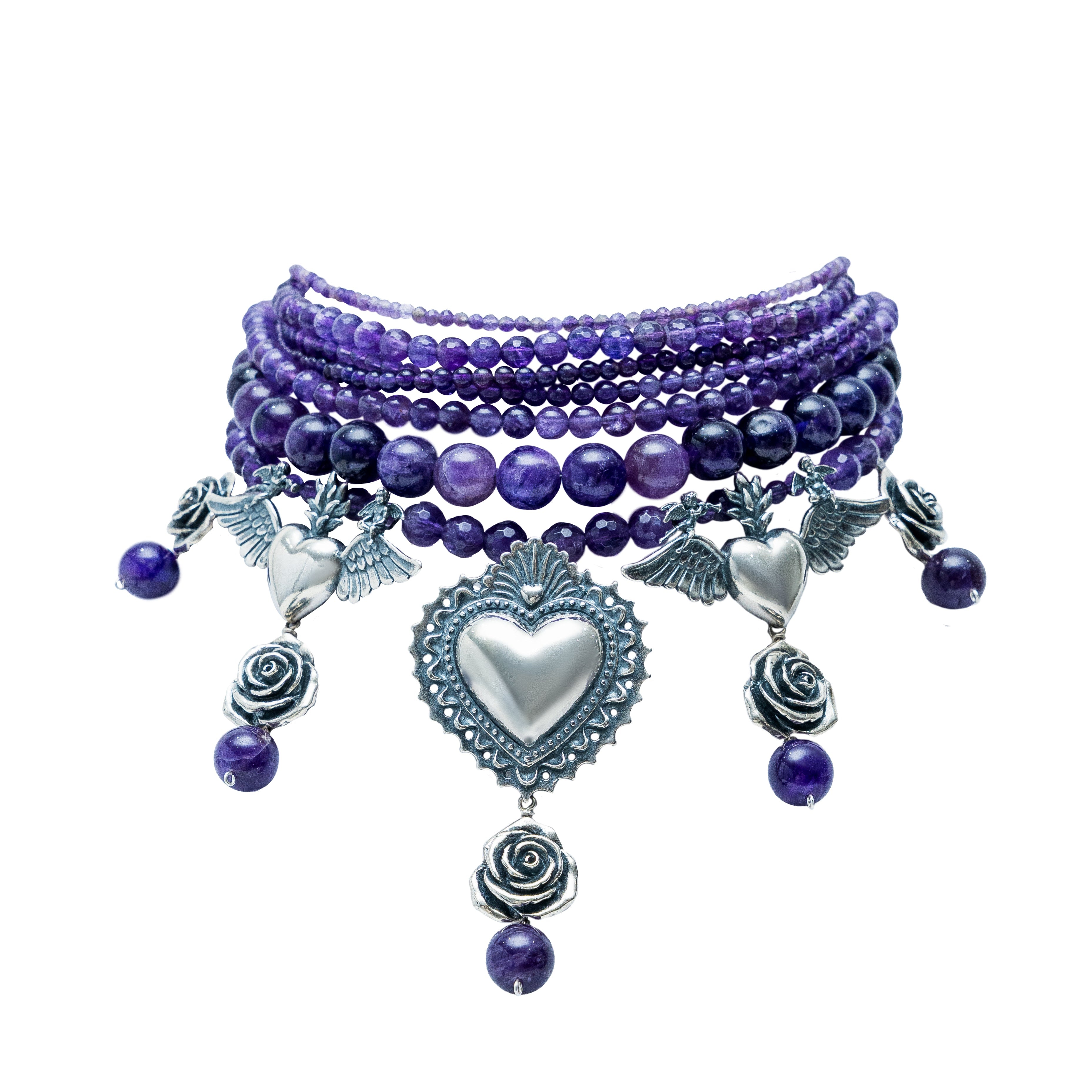 Gargantilla Promesa Violeta, joya de plata .925, con amatista – Gabriela Sánchez