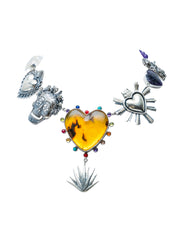 Collar Corazón Gabriela Sánchez, joya de plata .925, con ámbar – Gabriela Sánchez (vista 2)