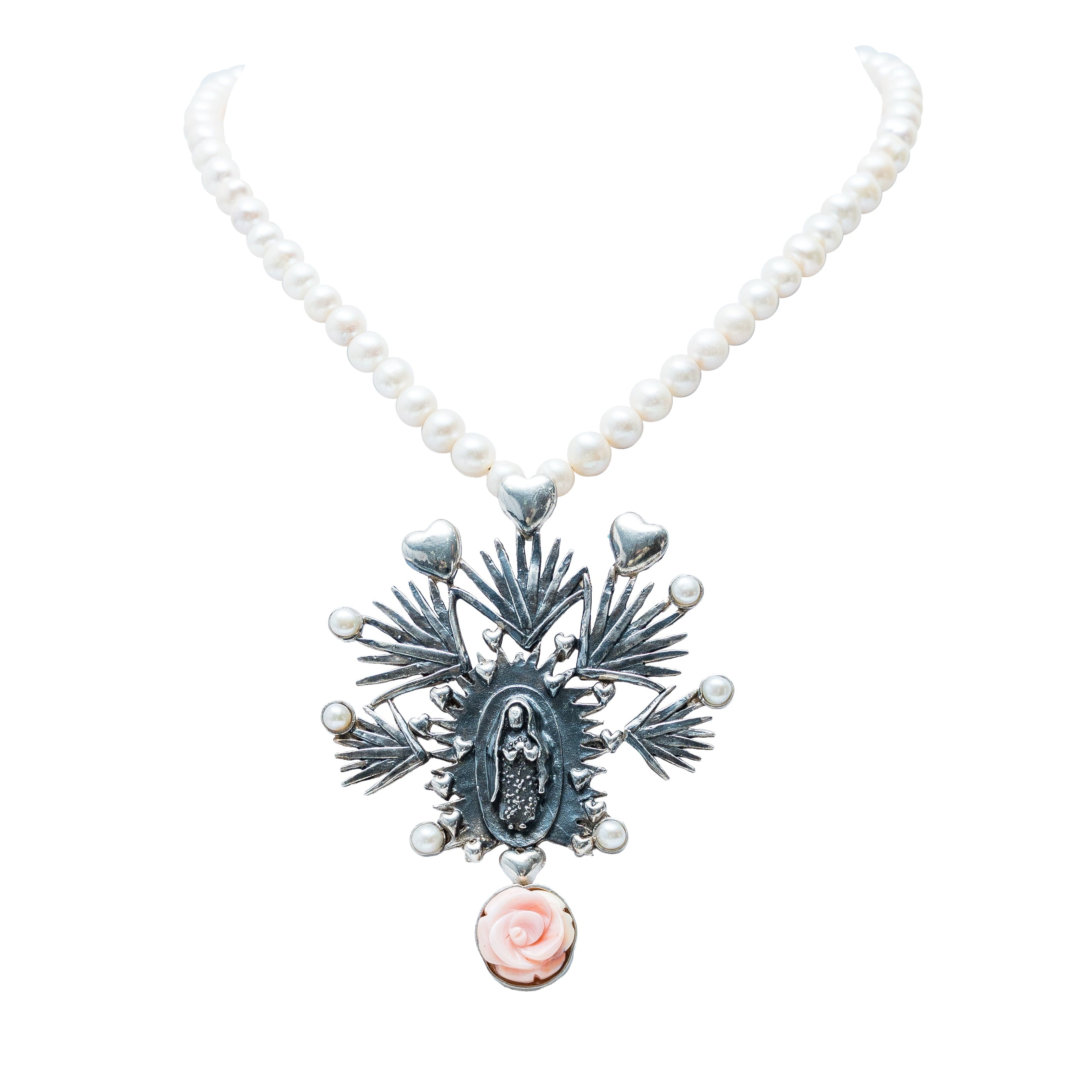 Collar Jardín de Oraciones, joya de plata .925, con perla – Gabriela Sánchez