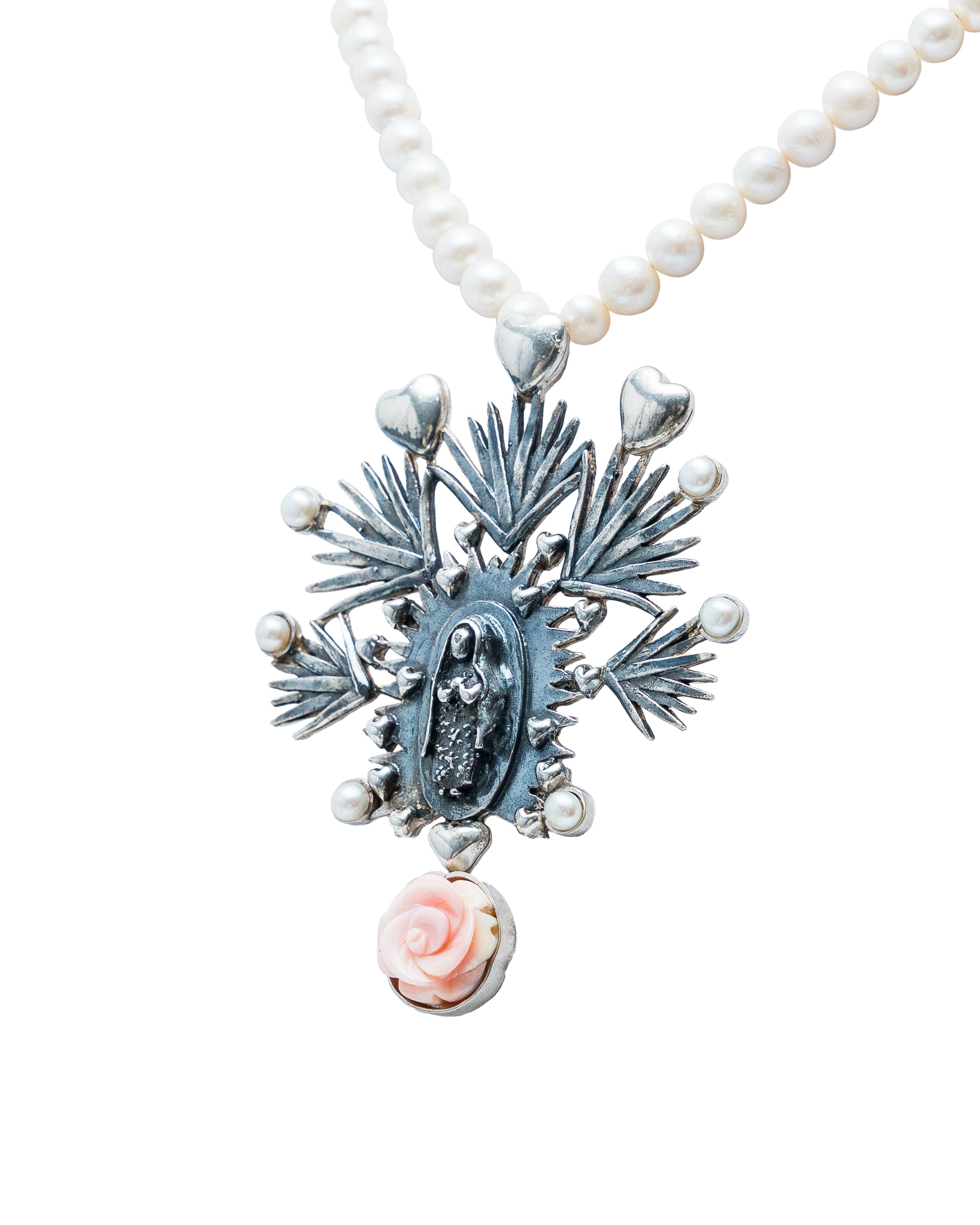 Collar Jardín de Oraciones, joya de plata .925, con perla – Gabriela Sánchez (vista 2)