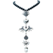 Collar Corazón Agave Corazón, joya de plata .925, con ónix – Gabriela Sánchez
