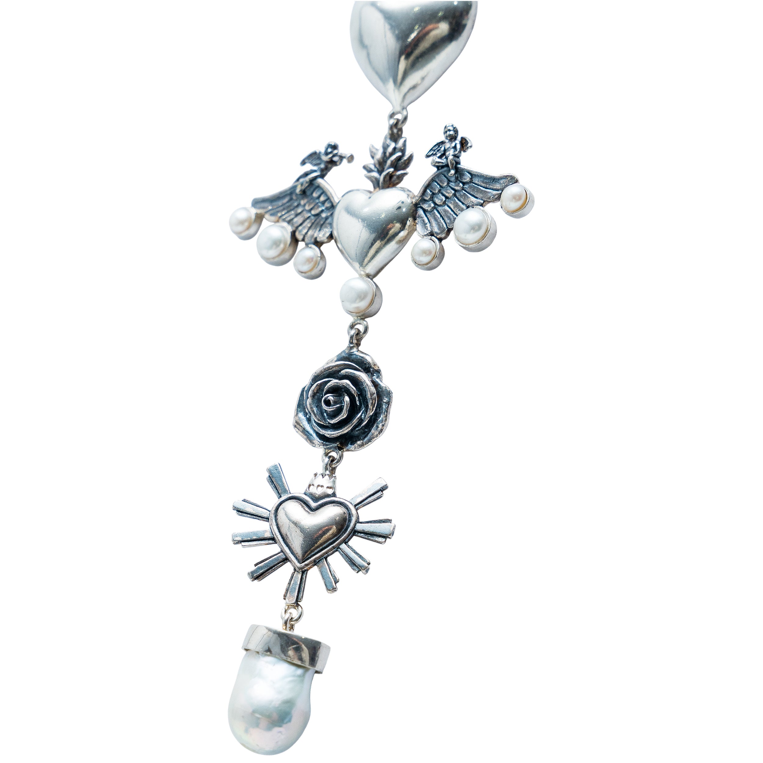 Collar Corazón Agave Corazón, joya de plata .925, con ónix – Gabriela Sánchez (vista 2)